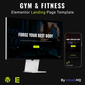 Gym & Fitness - Modern Dark Elementor Landing Page Template